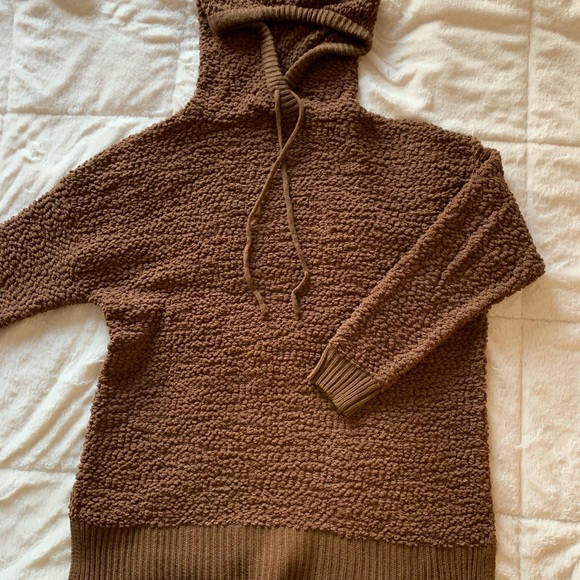 Zenana Premium Popcorn Hooded Sweatshirt In Mocha - Picture 4 of 8